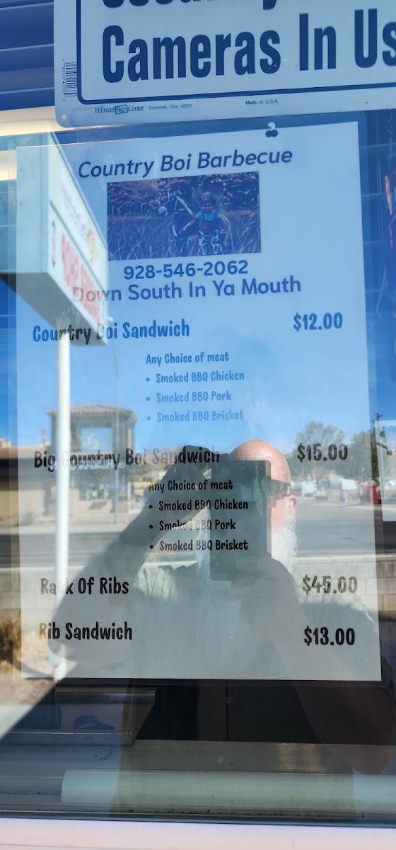 Country Boi BBQ - The Smoke Shack menu board