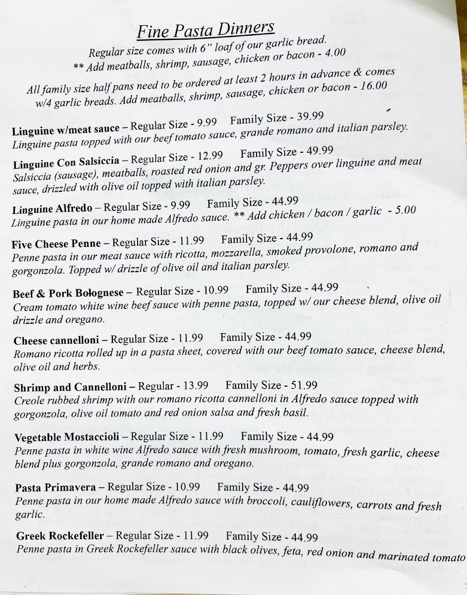 Stromboli's Express menu board