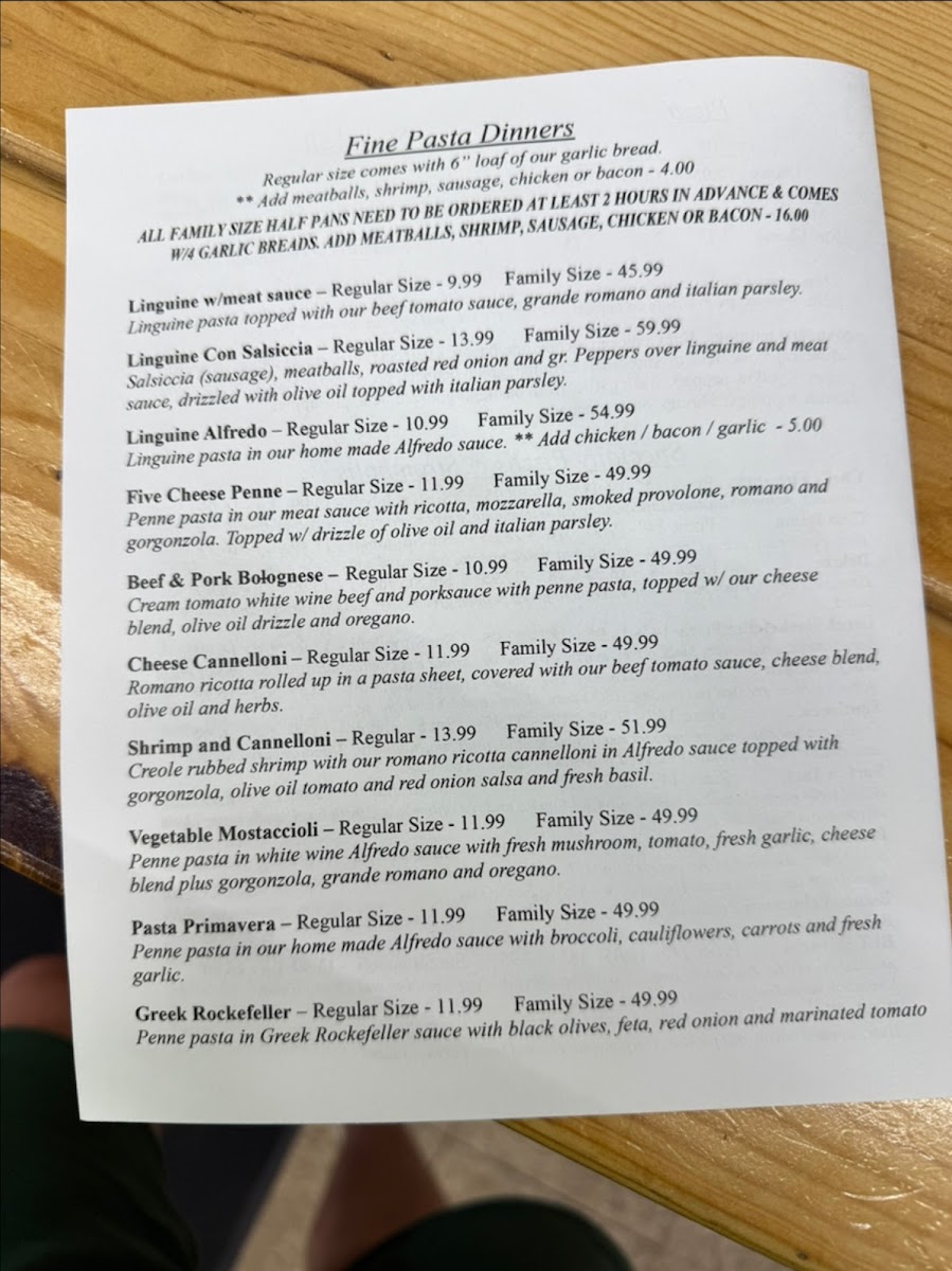Stromboli's Express menu board
