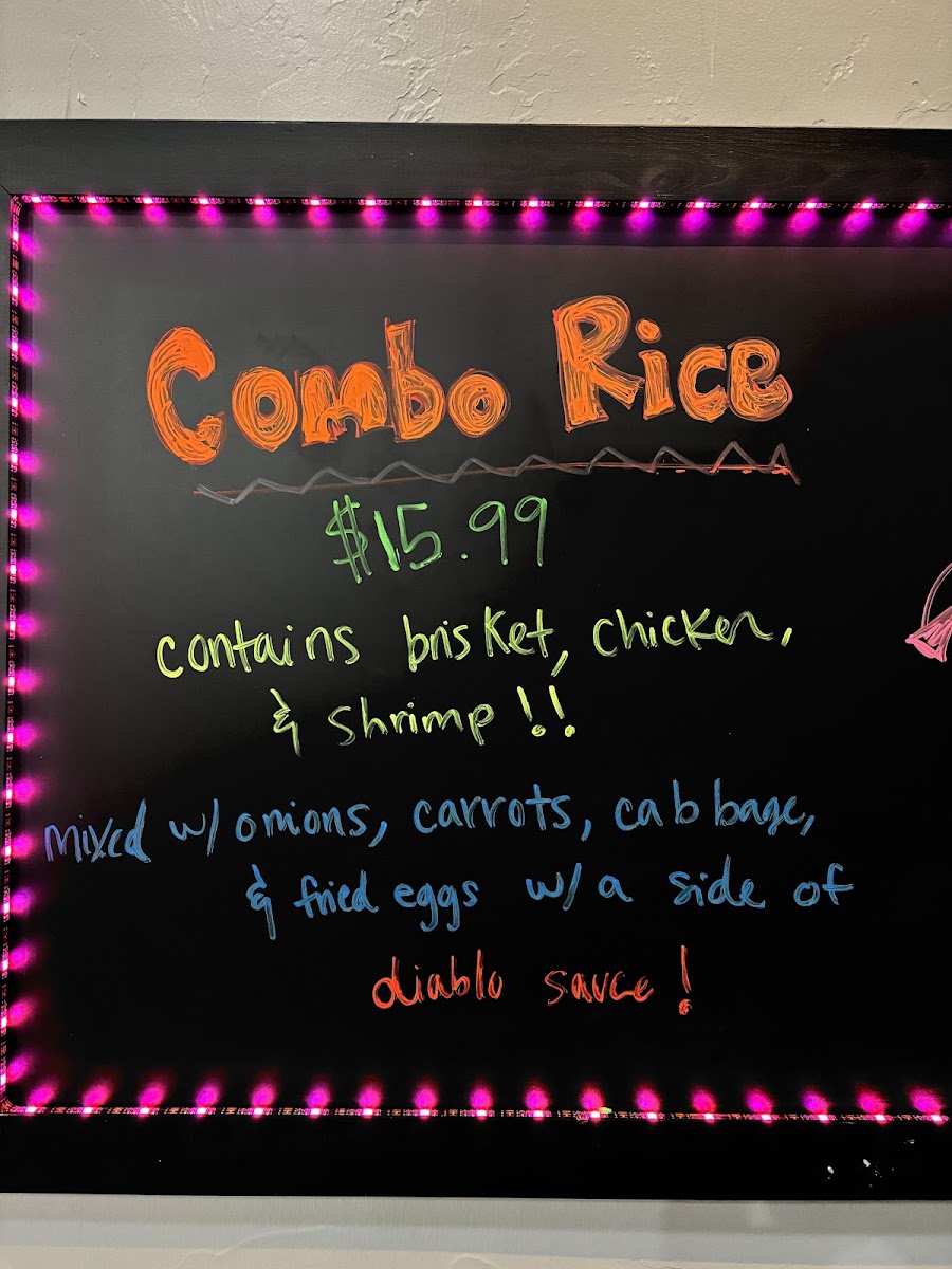 Victor's BBQ menu board