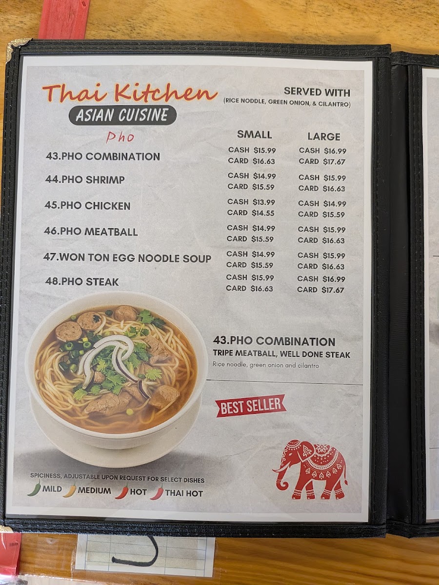Thai Kitchen menu board