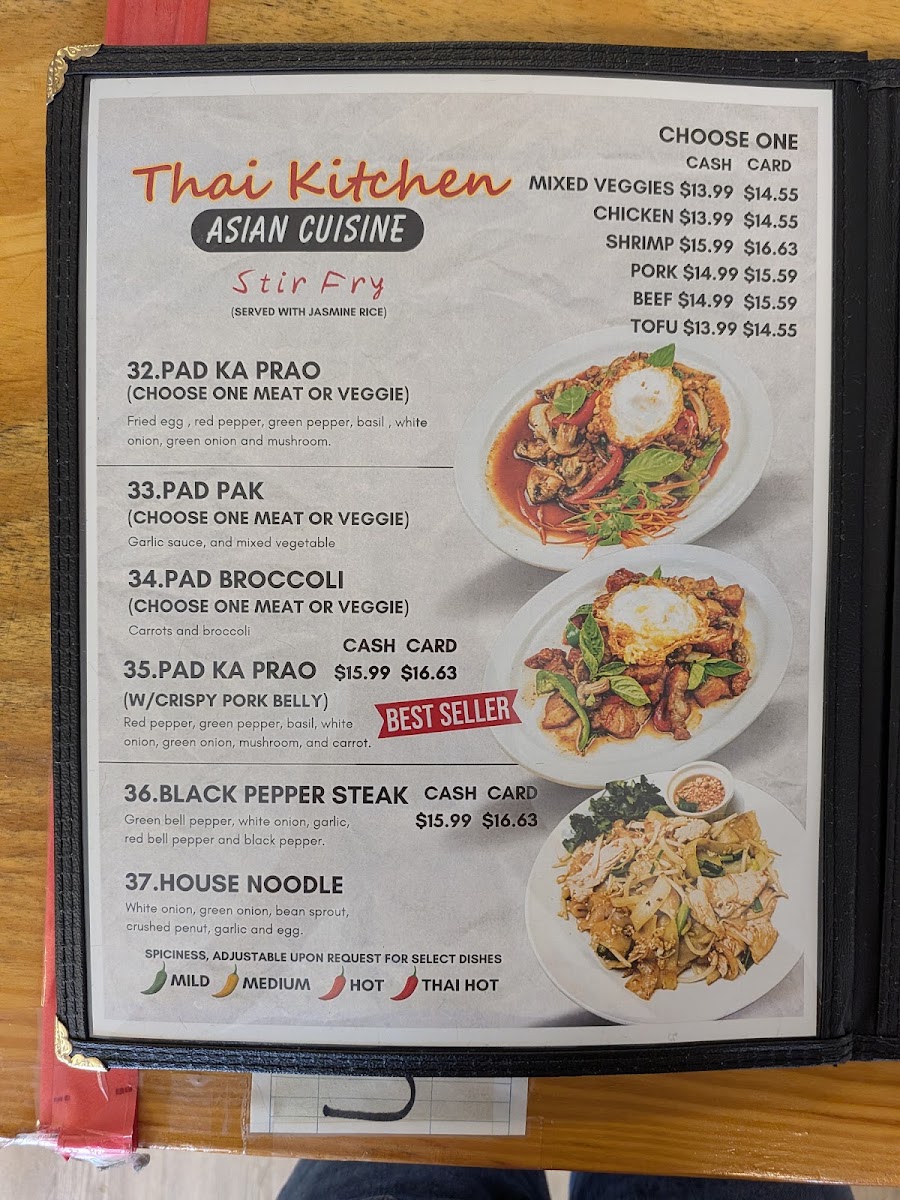 Thai Kitchen menu board