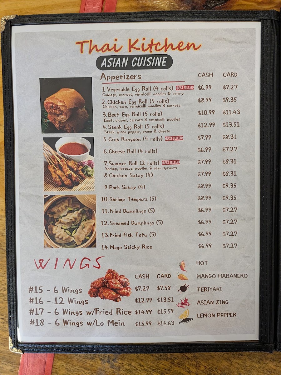 Thai Kitchen menu board