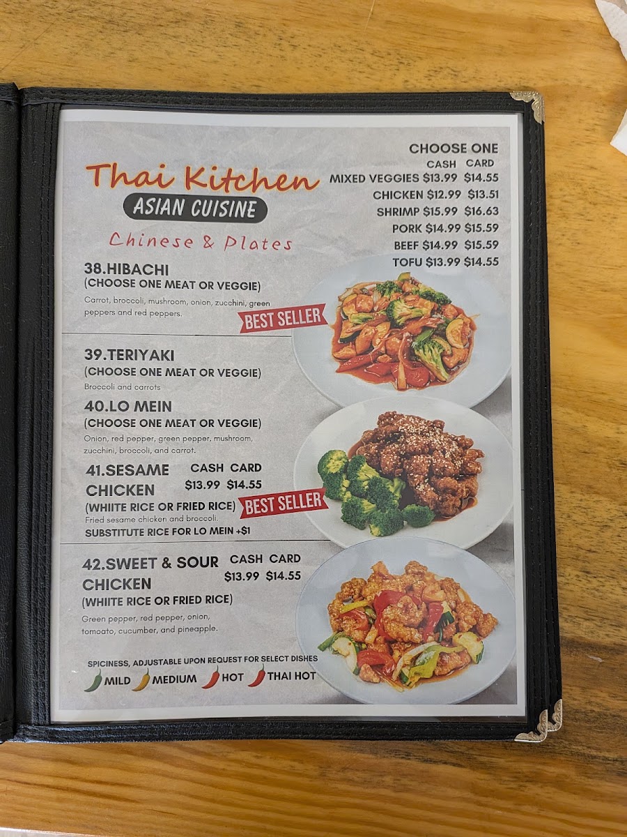 Thai Kitchen menu board