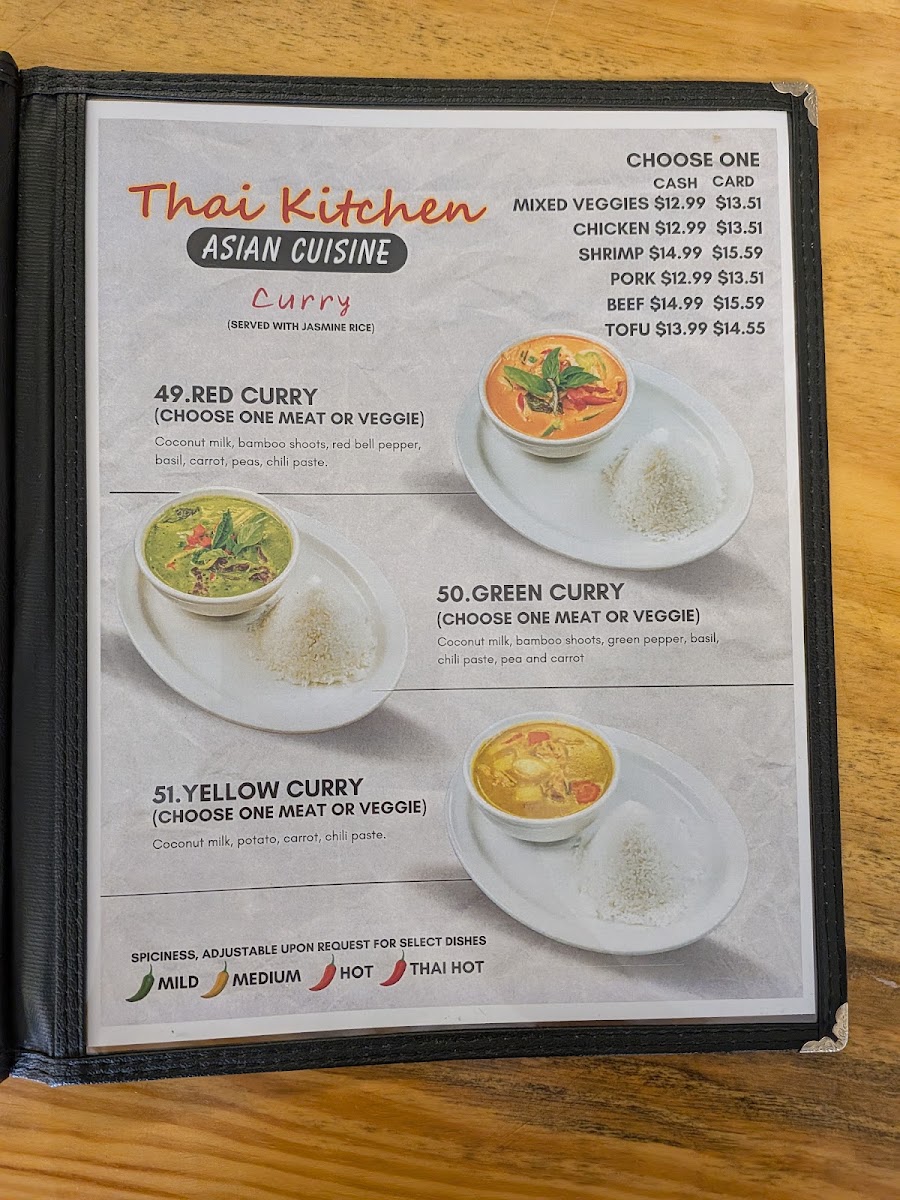 Thai Kitchen menu board