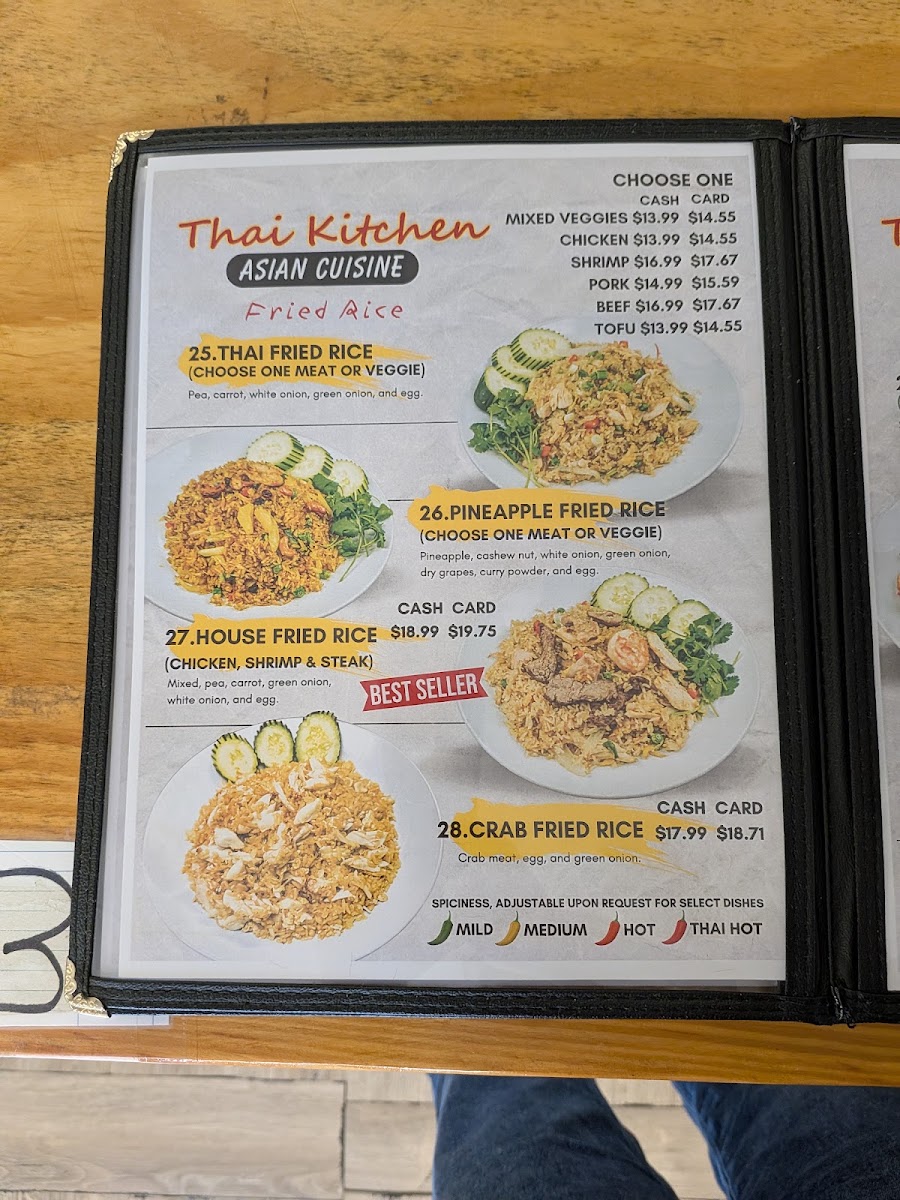 Thai Kitchen menu board