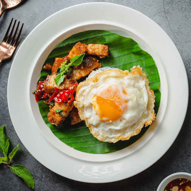 Pad Ka Prao with Crispy Pork Belly