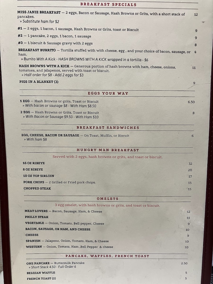 Henderson Star Cafe menu board