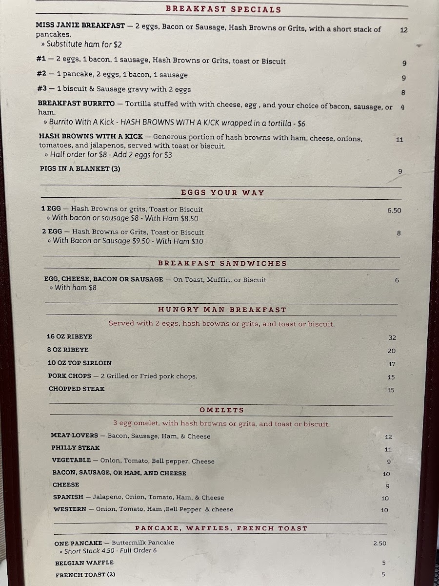 Henderson Star Cafe menu board