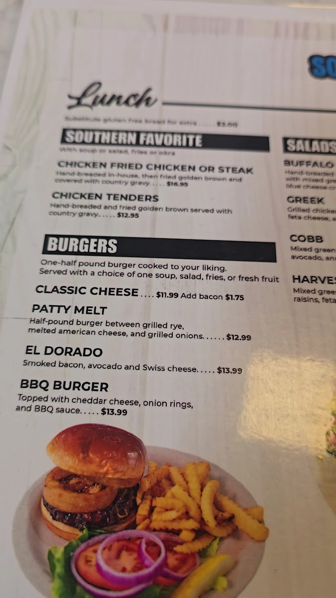 South Fork Cafe Plano menu board
