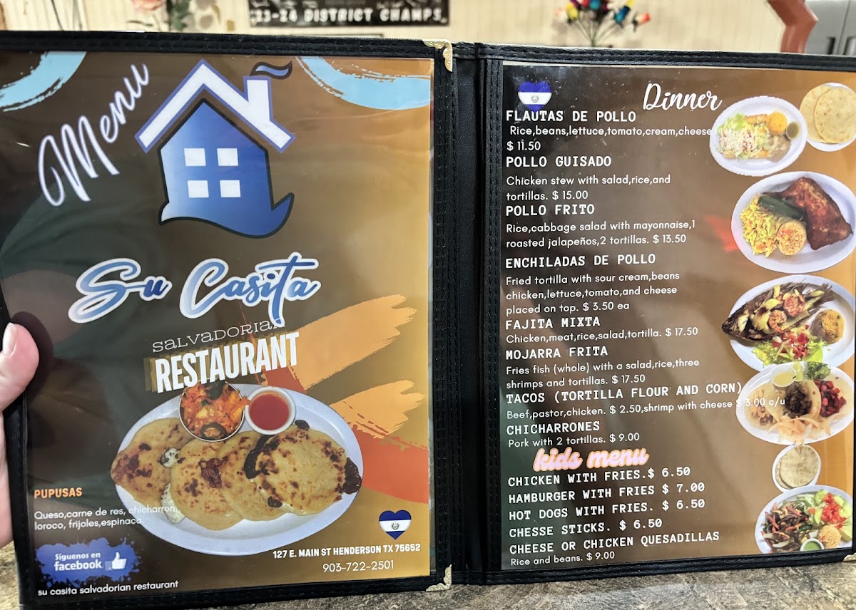 Su Casita menu board
