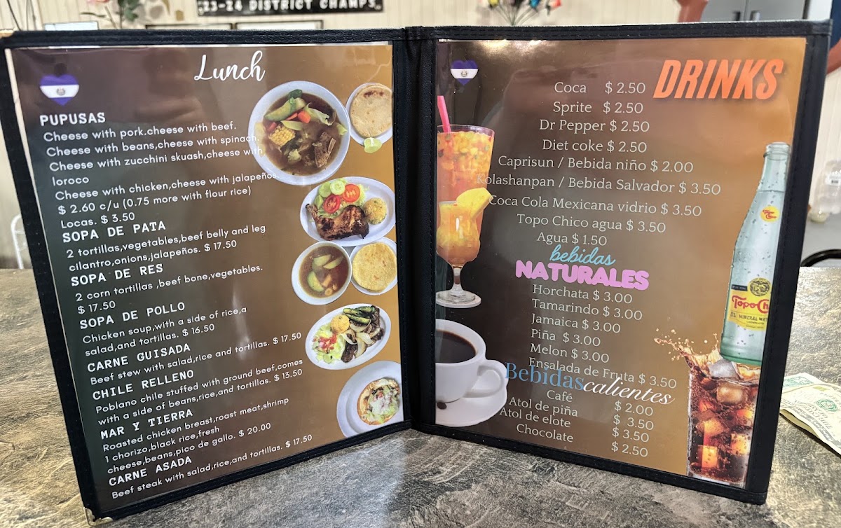 Su Casita menu board