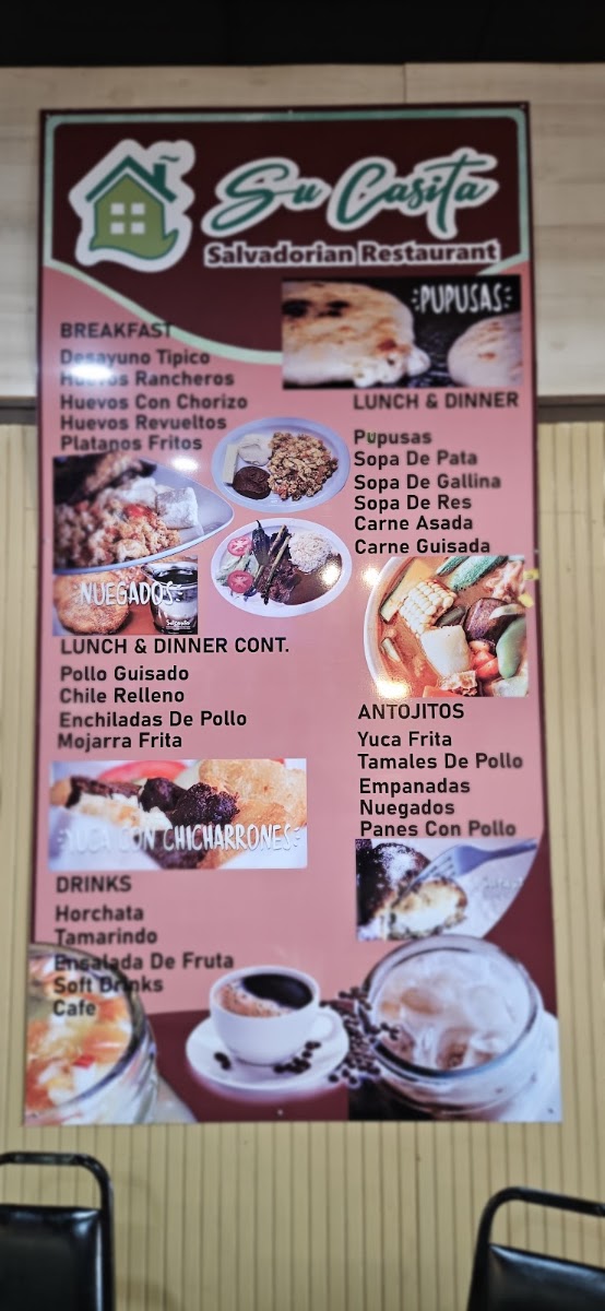 Su Casita menu board