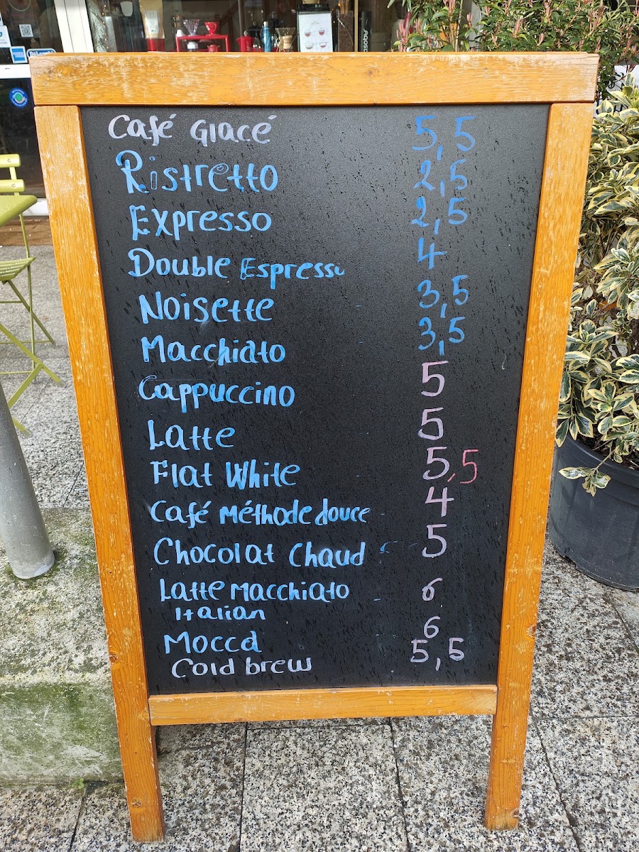 Cafe Kaldi menu board