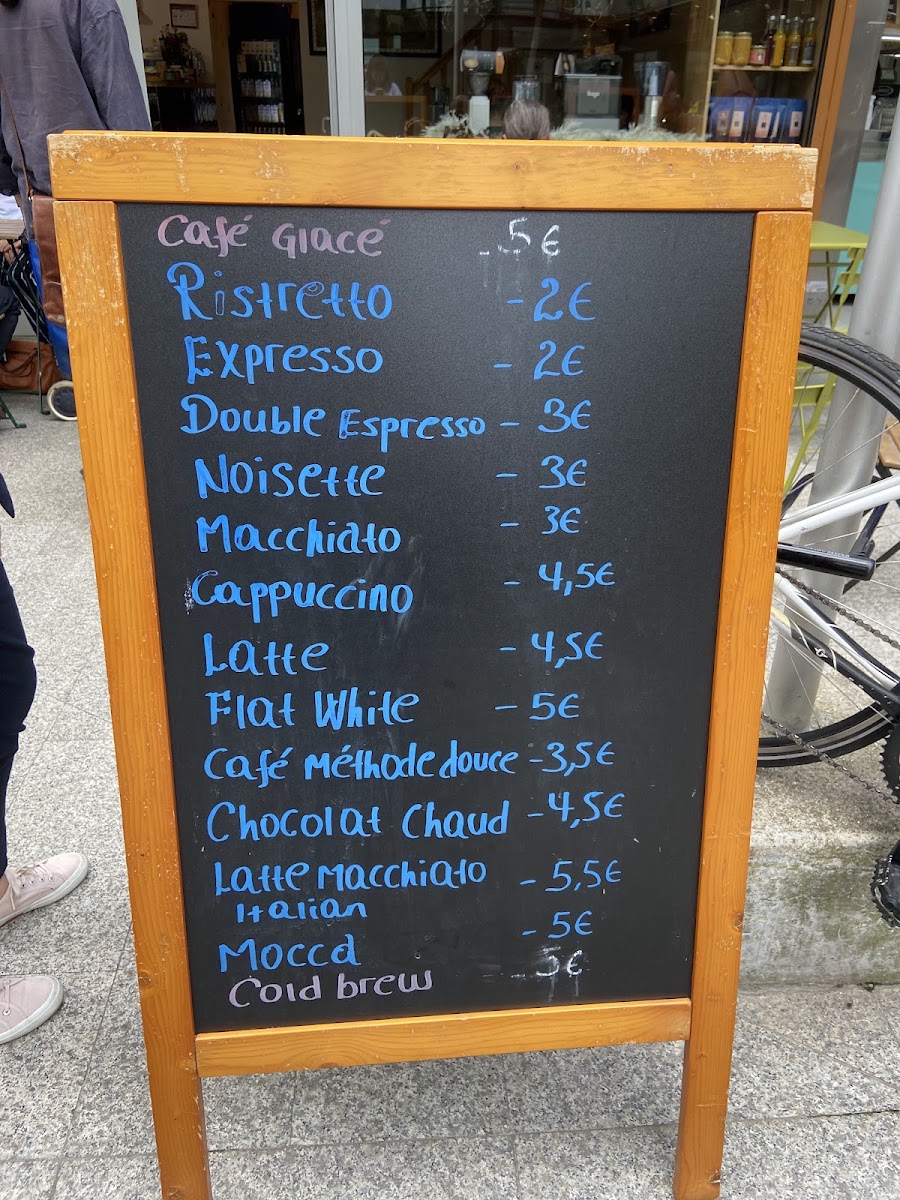 Cafe Kaldi menu board