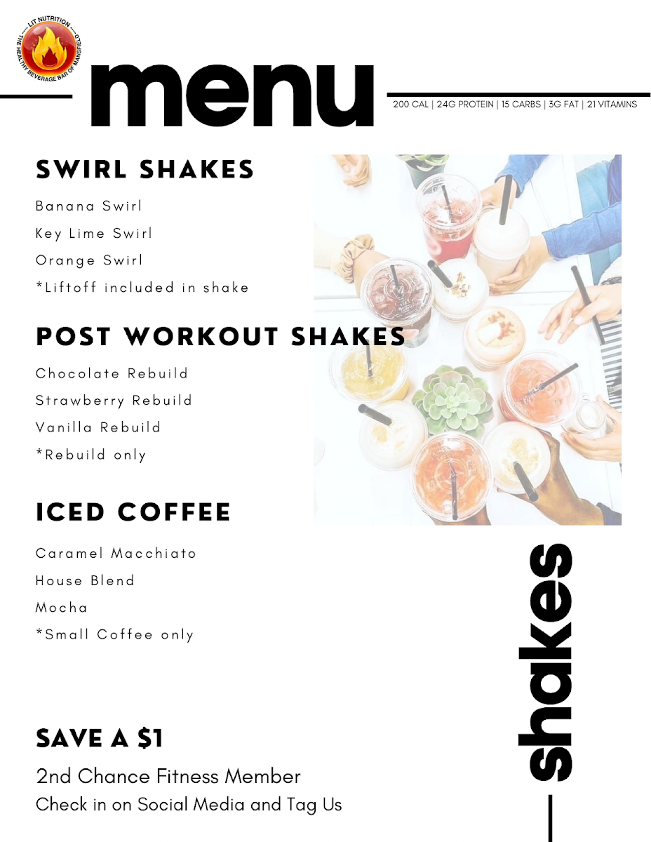 Lit Nutrition menu board