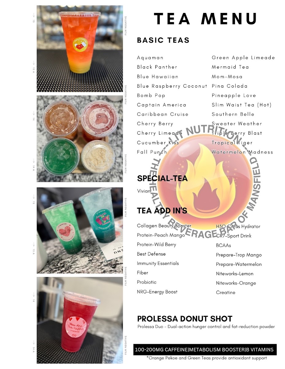 Lit Nutrition menu board