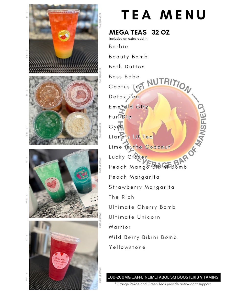 Lit Nutrition menu board