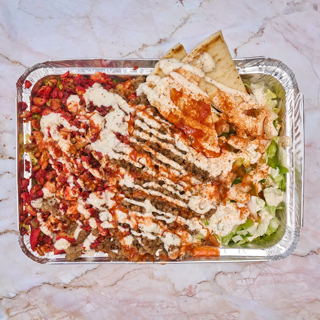 Chicken over Rice with Pita