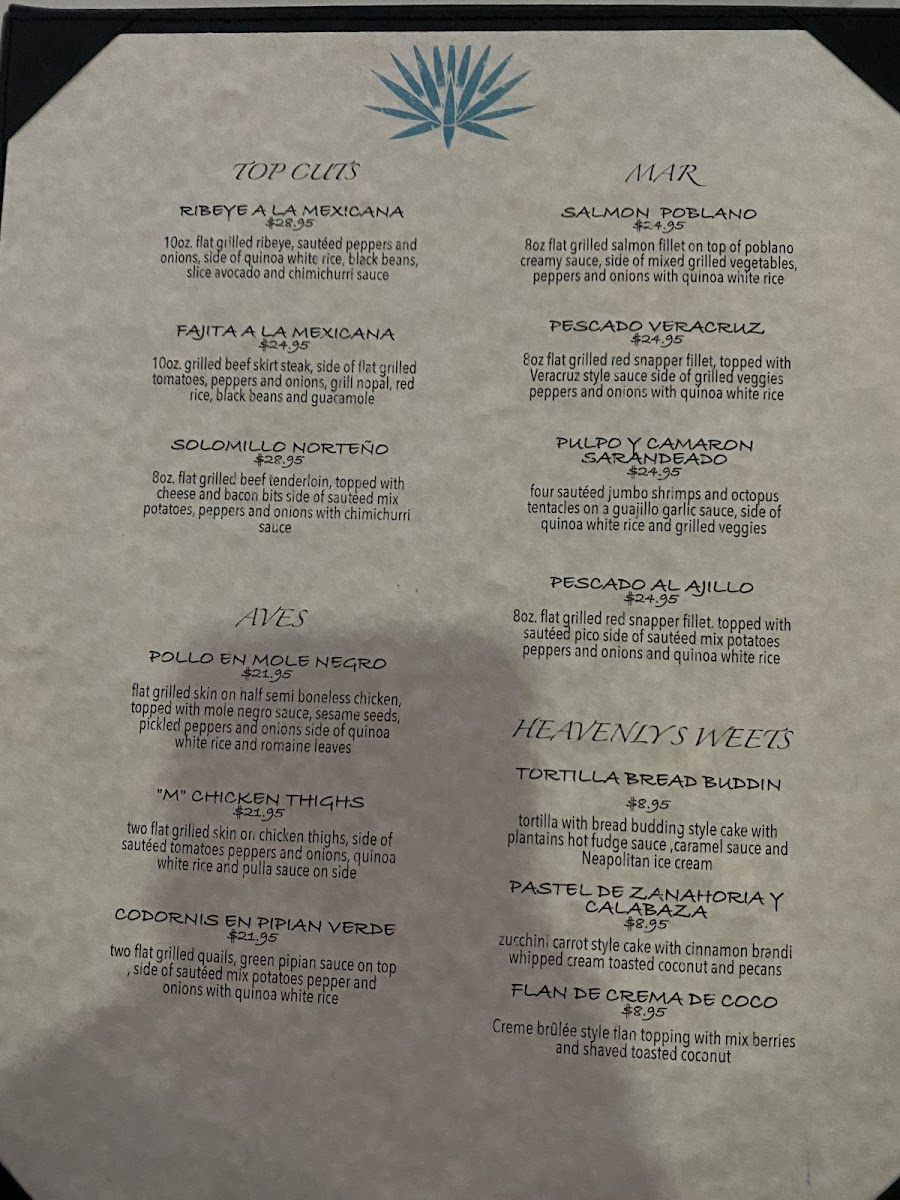 Tequila Ranch Cocina menu board