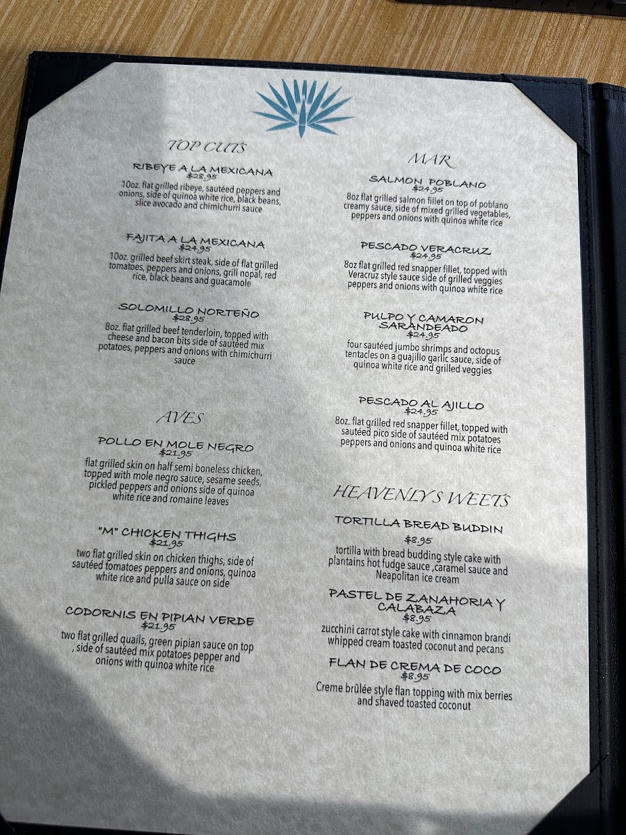 Tequila Ranch Cocina menu board