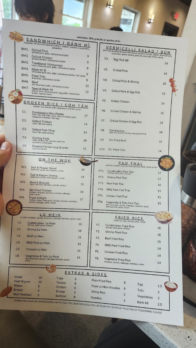 Stone Pho menu board