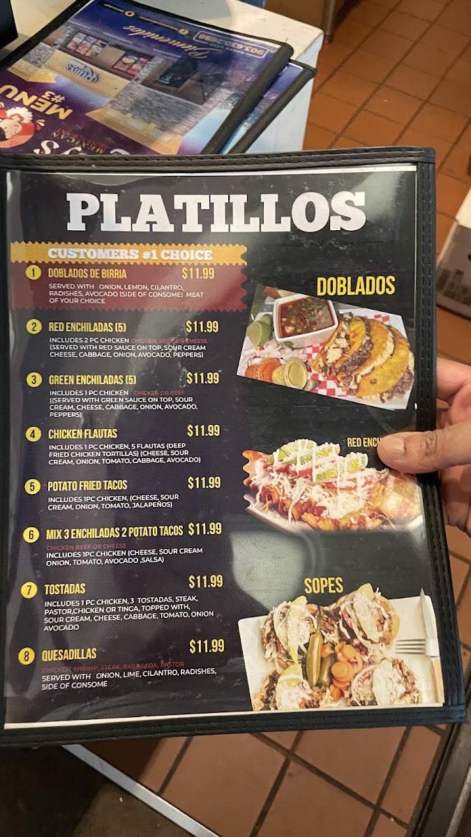 Ruby's Mexican Restaurant #3 menu board