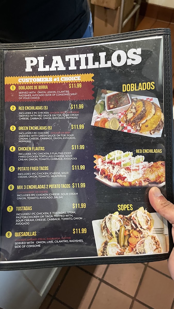 Ruby's Mexican Restaurant #3 menu board