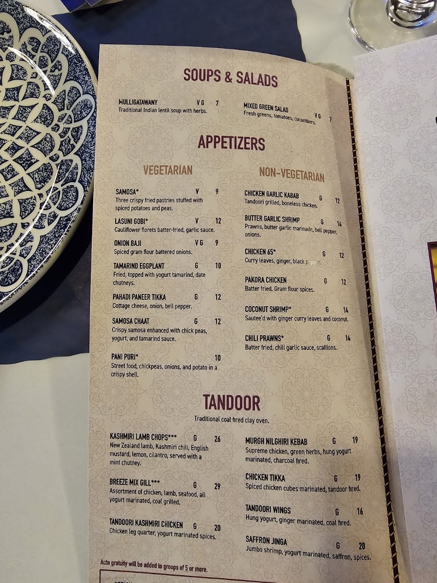 Indian Breeze Cape Coral - Indian Restaurant menu board