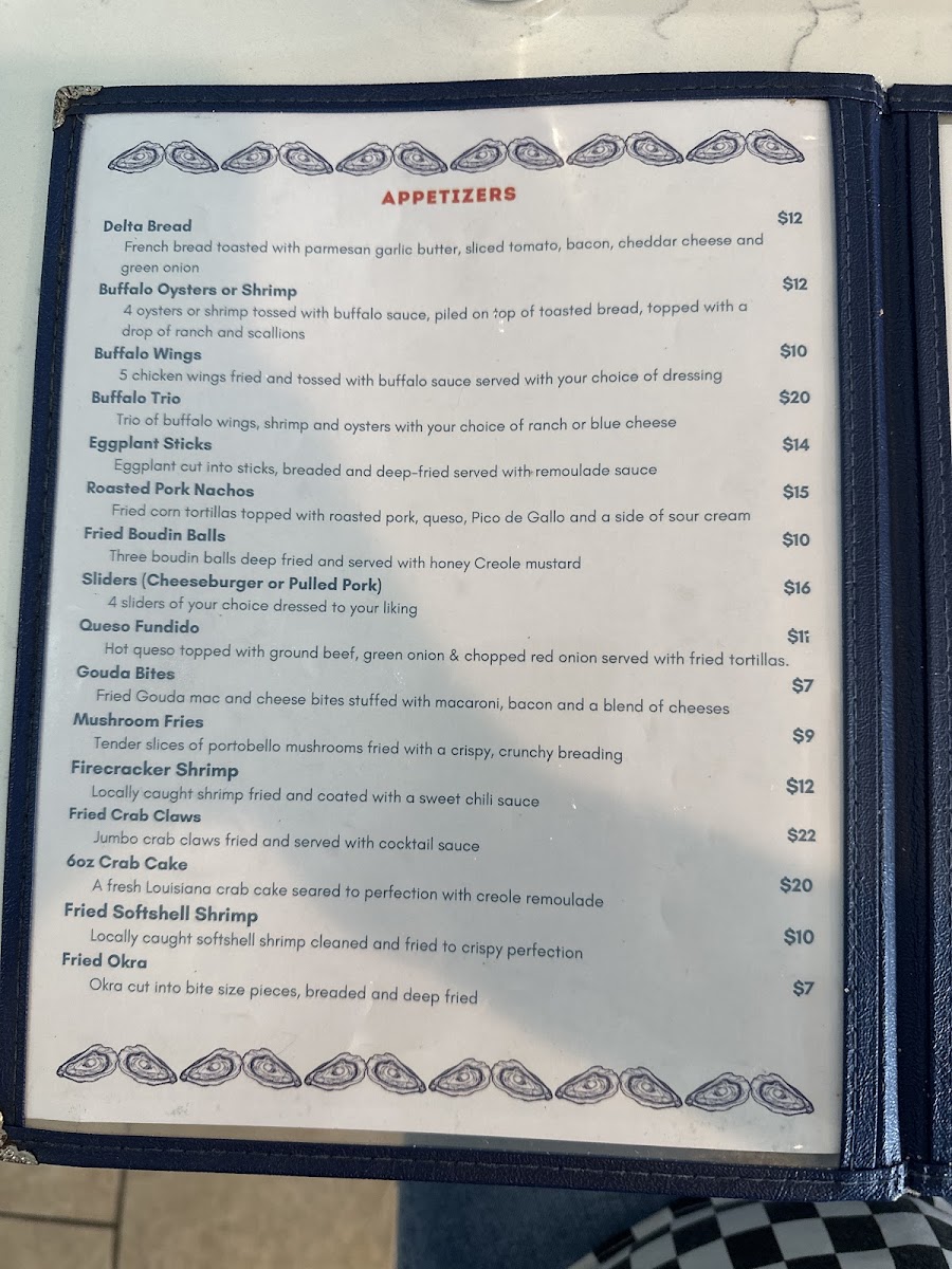 Ponderosa Restaurant@DeltaMarina menu board
