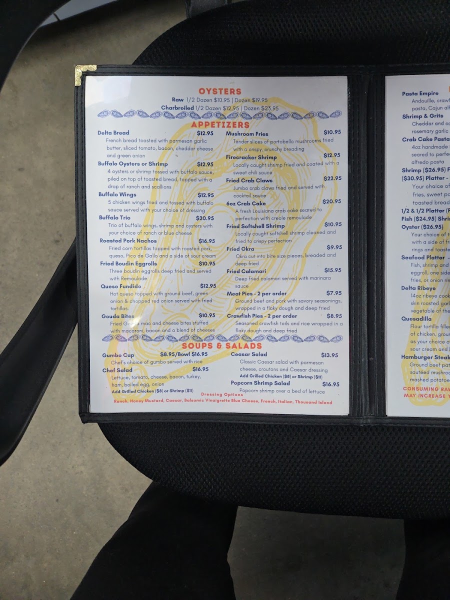 Ponderosa Restaurant@DeltaMarina menu board
