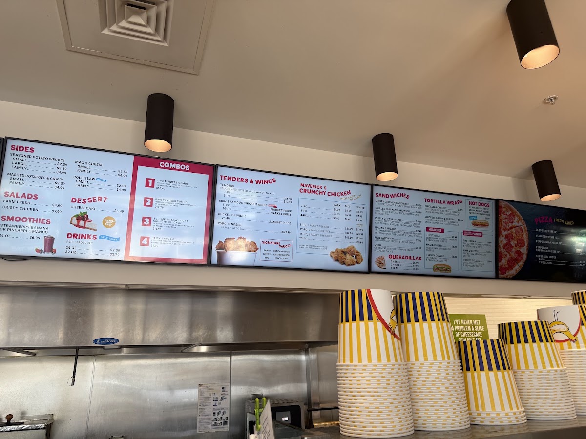 Maverick's Bistro menu board