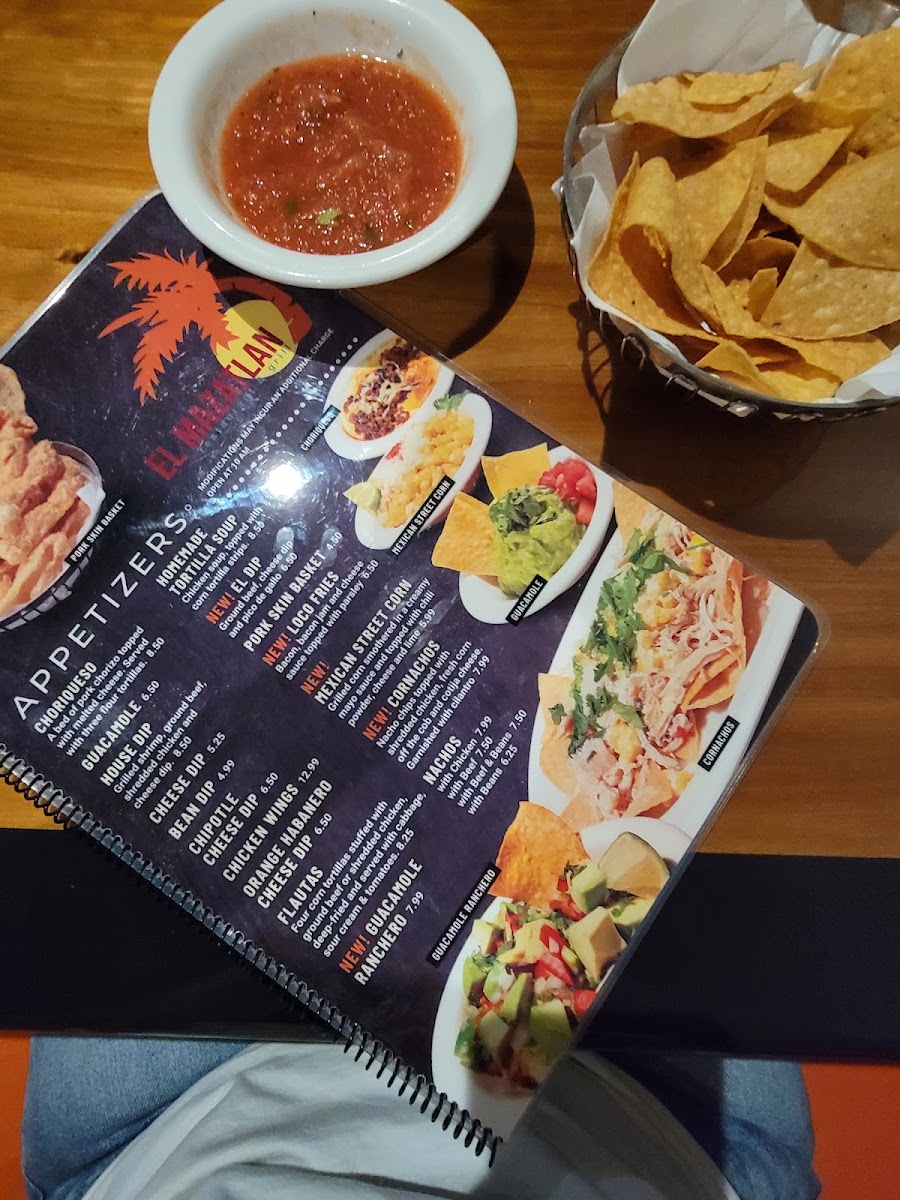 El Mazatlan Mexican Bar & Grill #1 menu board