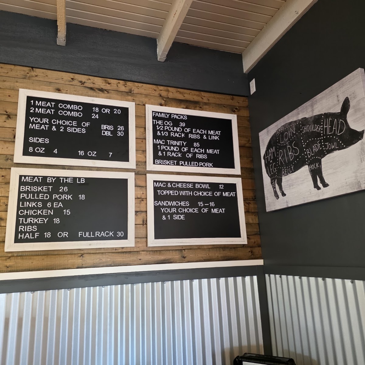 PAT E MAC’s BBQ & CATERING menu board