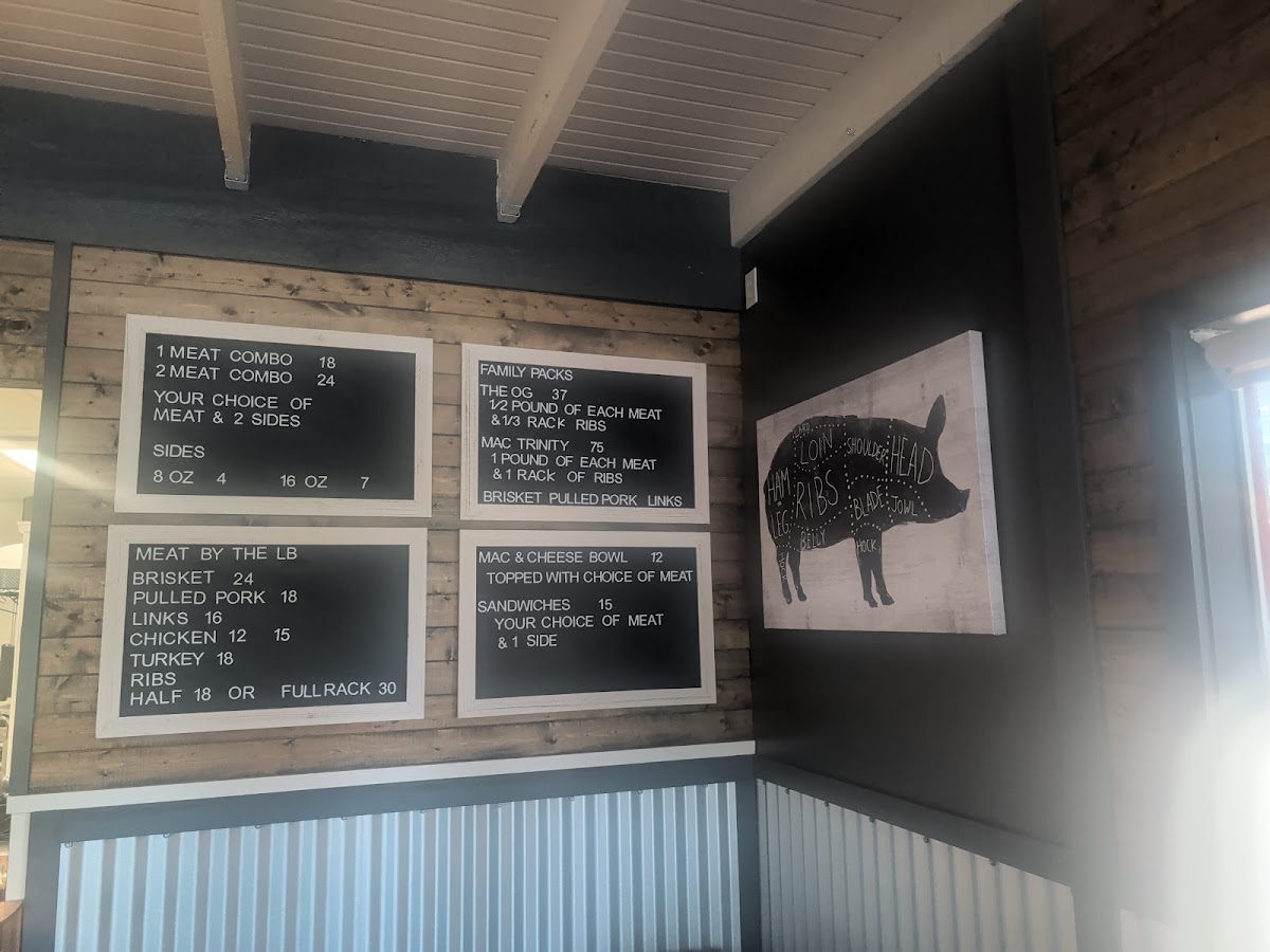 PAT E MAC’s BBQ & CATERING menu board