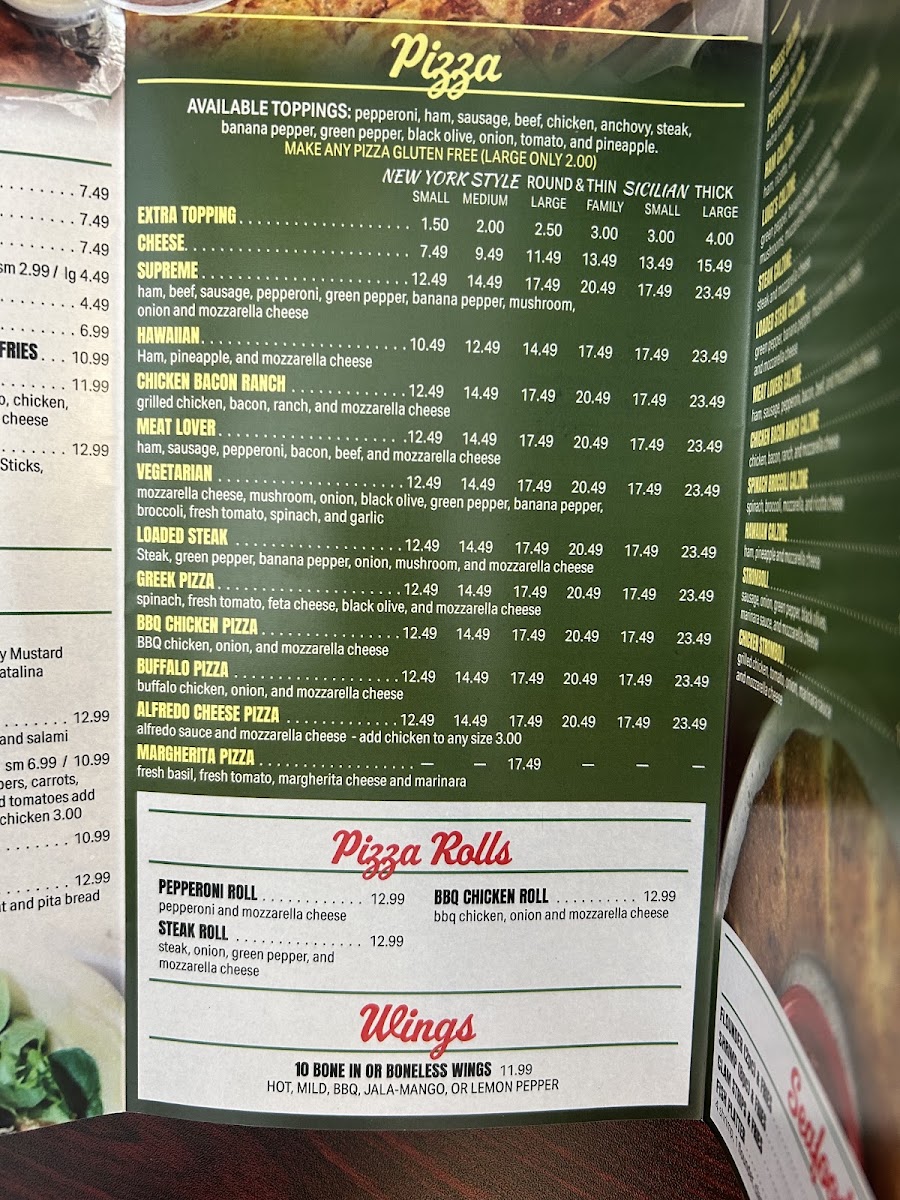 Luigi’s Italian Restaurant menu board