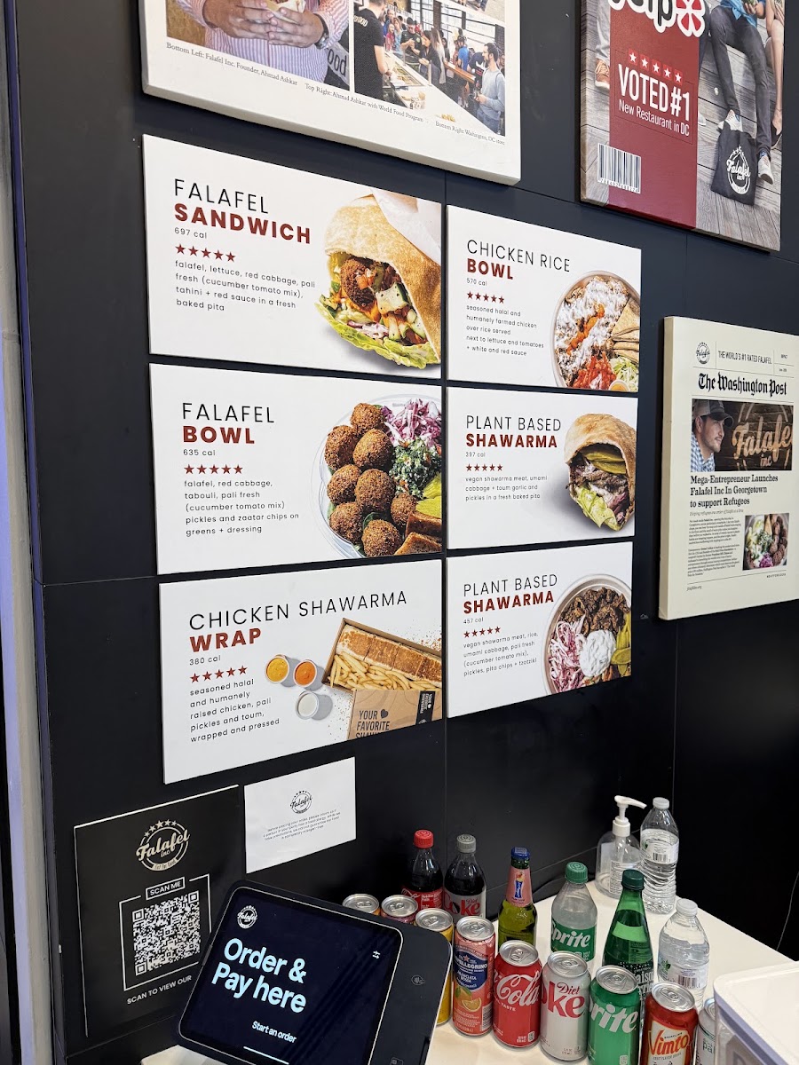 Falafel Inc menu board