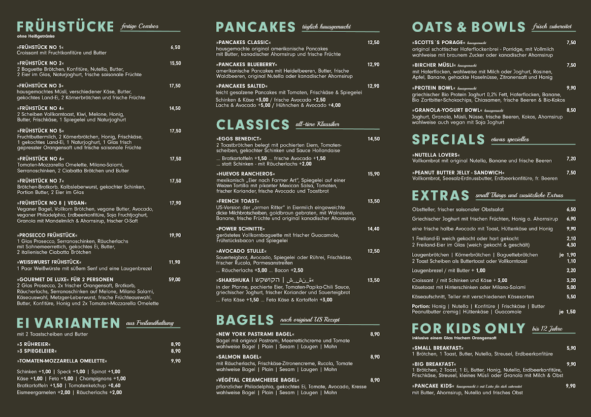 Cafe Bar Sachsenheimer menu board