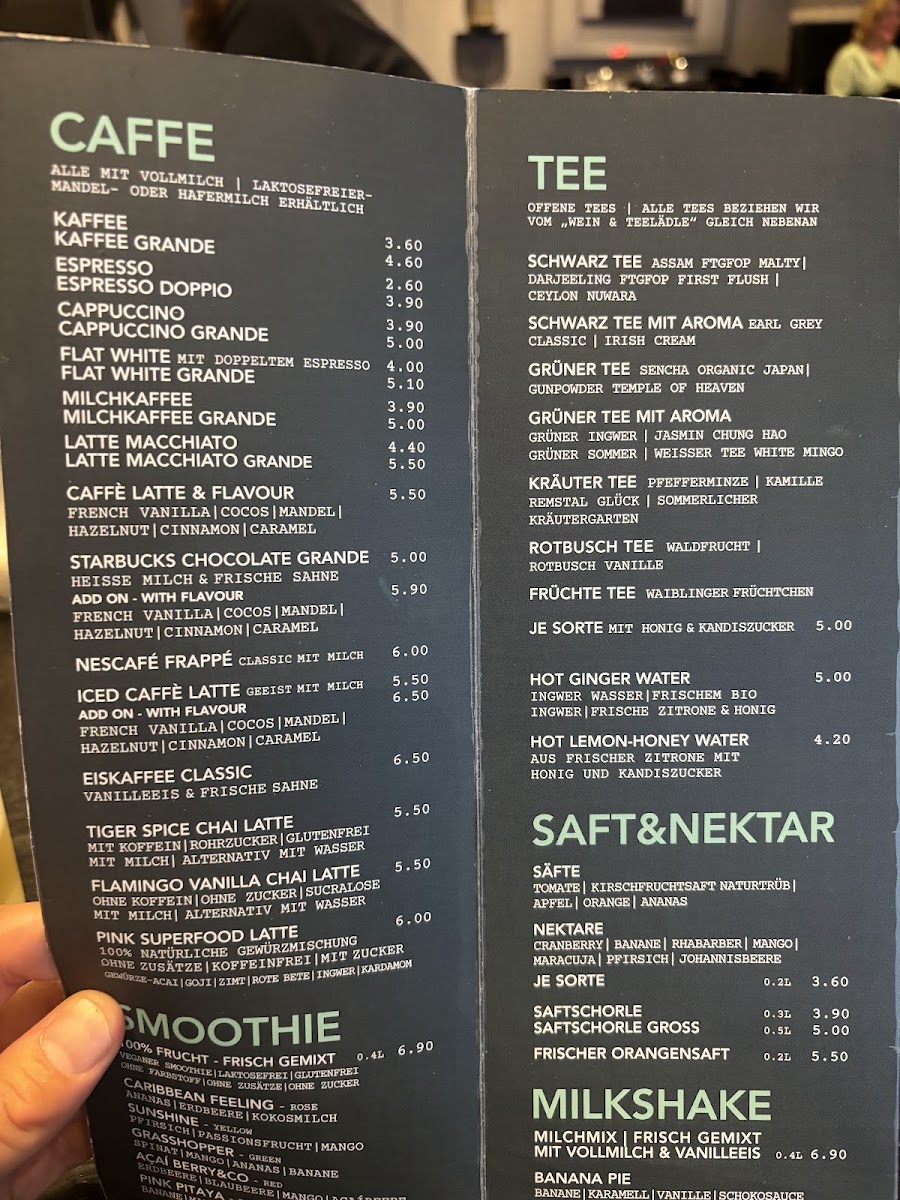 Cafe Bar Sachsenheimer menu board