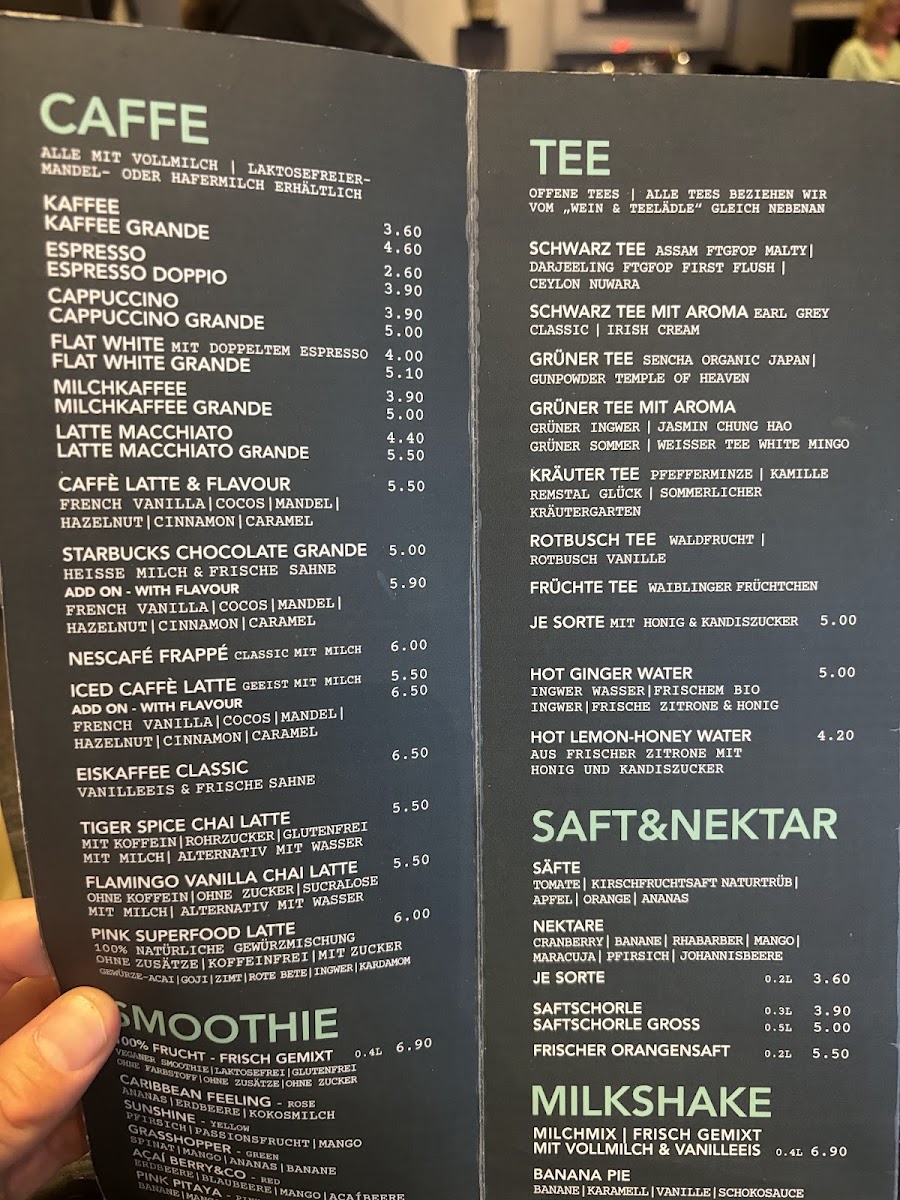 Cafe Bar Sachsenheimer menu board