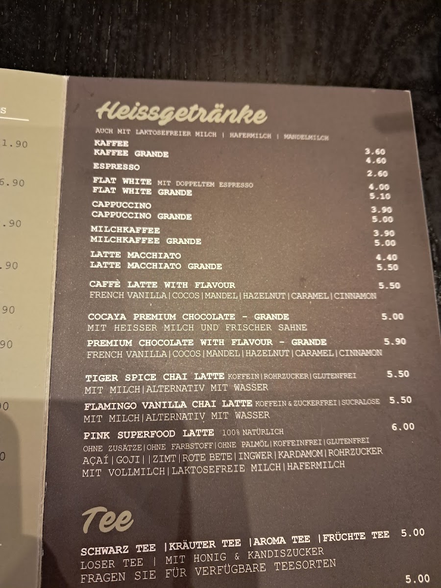 Cafe Bar Sachsenheimer menu board