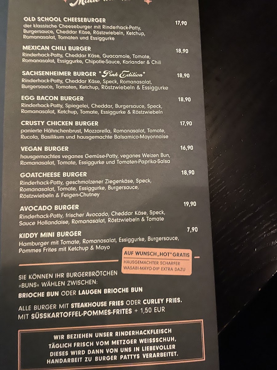 Cafe Bar Sachsenheimer menu board