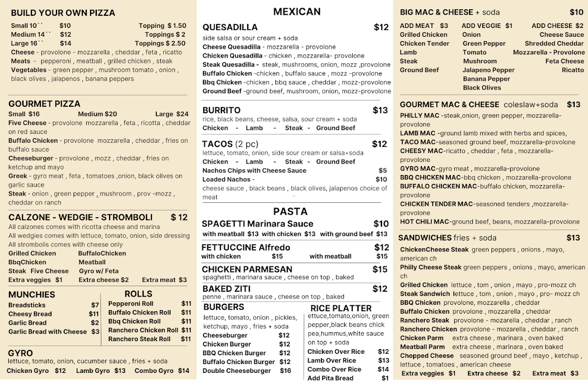 King Fried Chicken - Blawnox menu board