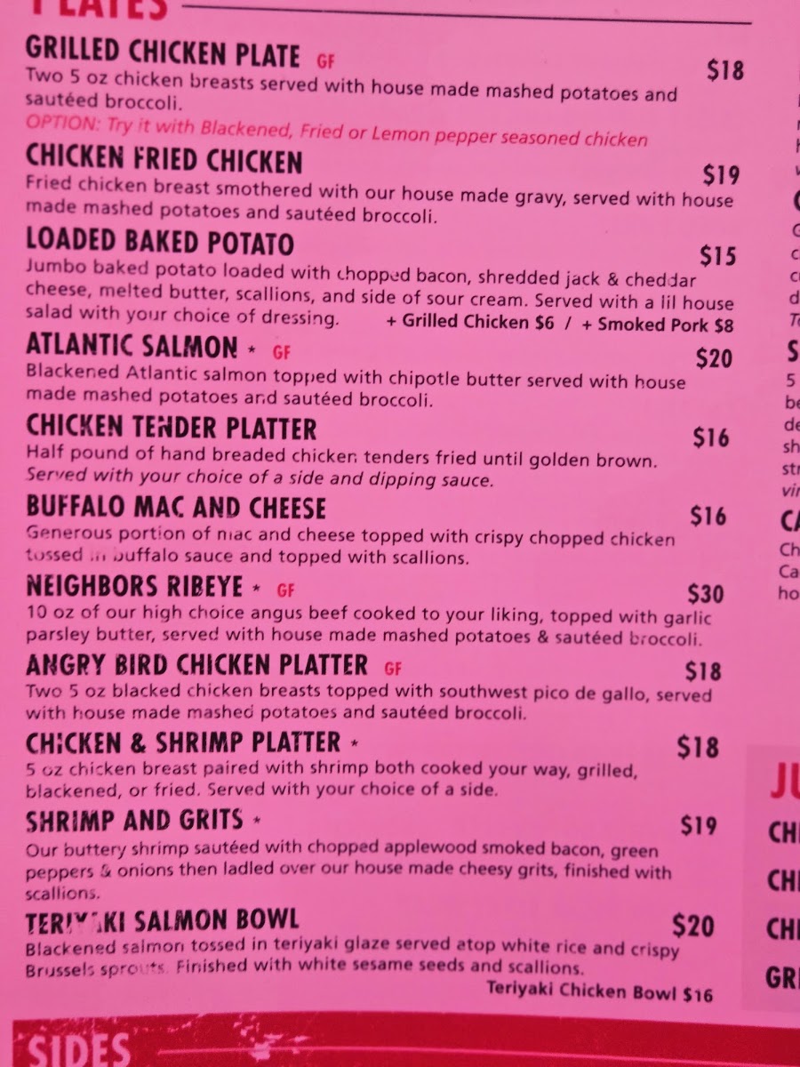 Neighbors Murfreesboro menu board