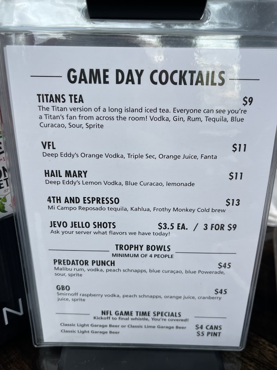 Neighbors Murfreesboro menu board