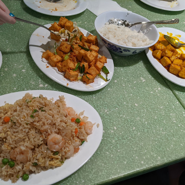 Seafood Fried Rice Salt and Pepper Tofu