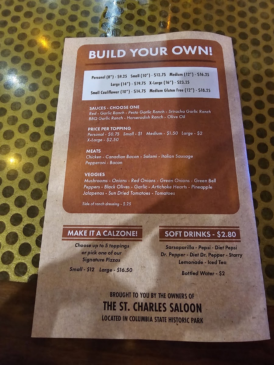 The Charlie | Black Oak Casino Resort menu board