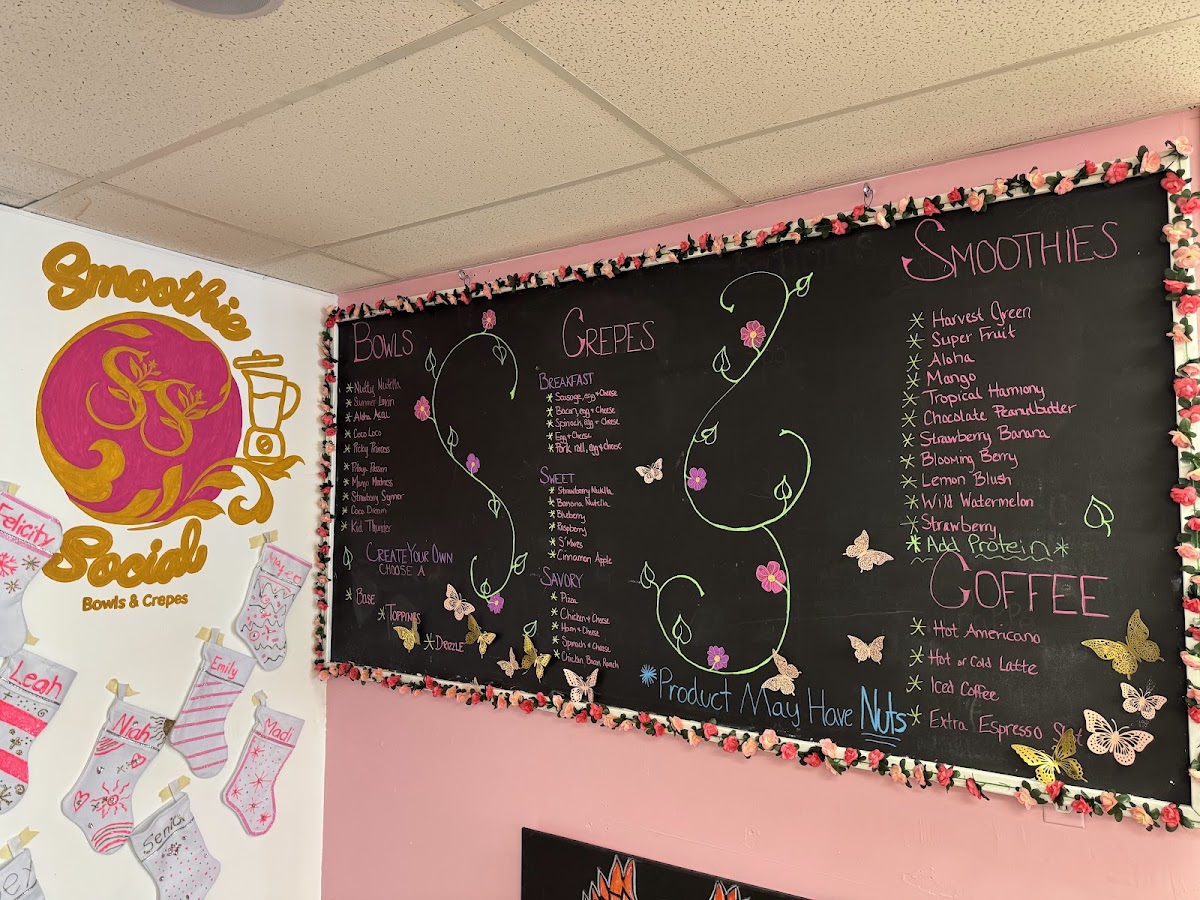 Smoothie Social menu board