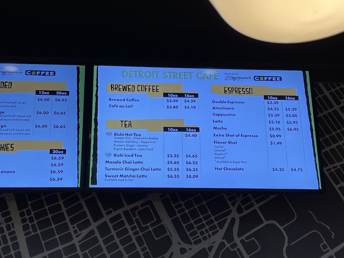 Detroit Street Café menu board