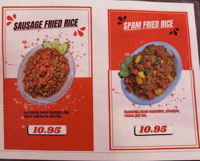 Thai Chicken Bowl(Asian food) menu board